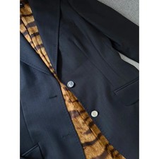 Blazer Dolce & Gabbana vintage blu navy gessato lana sartoriale revers a punta IT44