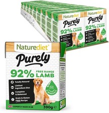 Naturediet - Purely, Complete Wet Food, Lamb, 390g (Pack of 18) 4.51 per kilo