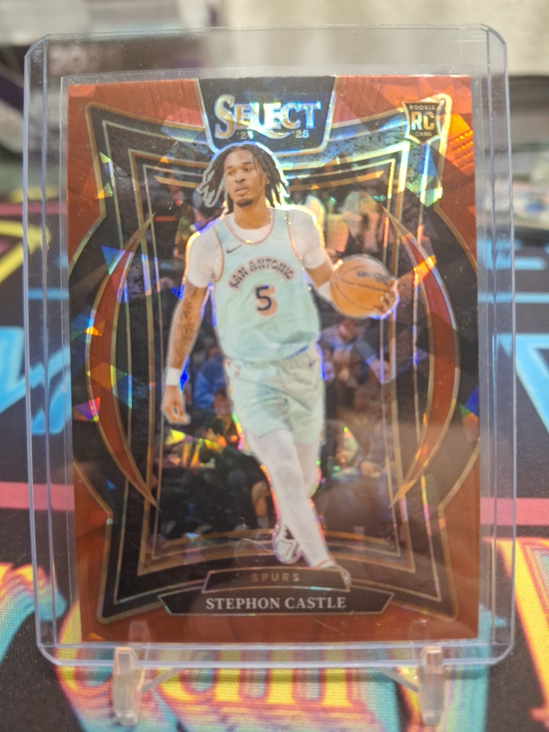 2024-25 Panini Select - Concourse Stephon Castle #72 Red Cracked Ice Prizm (RC)