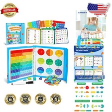 Magnetic Fraction Tiles Circles Math Set - Visual Learning Aid