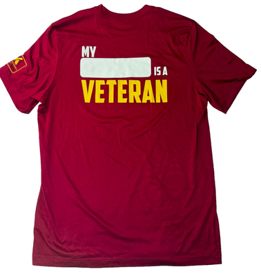 #ad Nike Military Veterans Shirt Men#x27;s Large Red quot;My Is a Veteranquot; Family Dri Fit $8.99