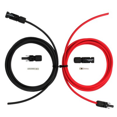 TEMCo 10 AWG PV Solar Extension Wire, 5 Ft Pair, Staubli MC4 Connectors