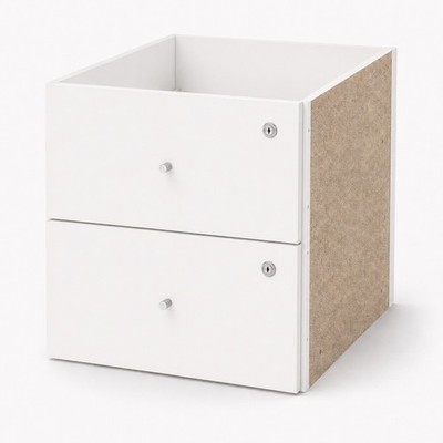 KALLAX Einsatz mit 2 Schubladen, abschließbar, weiß , 33x33 (2x Schloss!)