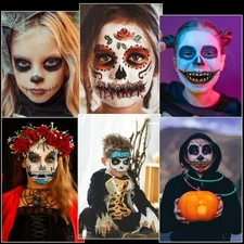 Realistic Big Mouth Tattoos, 12 Sheets, Waterproof, Punk Style