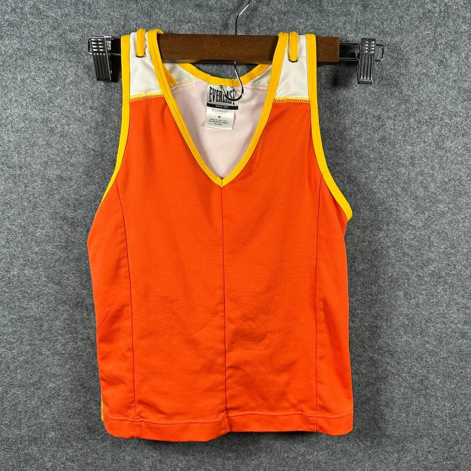 Conjunto de regata e calça atlética vintage Everlast feminina laranja tamanho XL Coolmax - Imagem 2 de 4