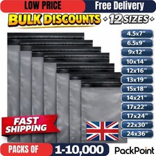 Starke graue Kunststoff Versandtaschen Poly Porto Post selbstklebend Paketgrößen