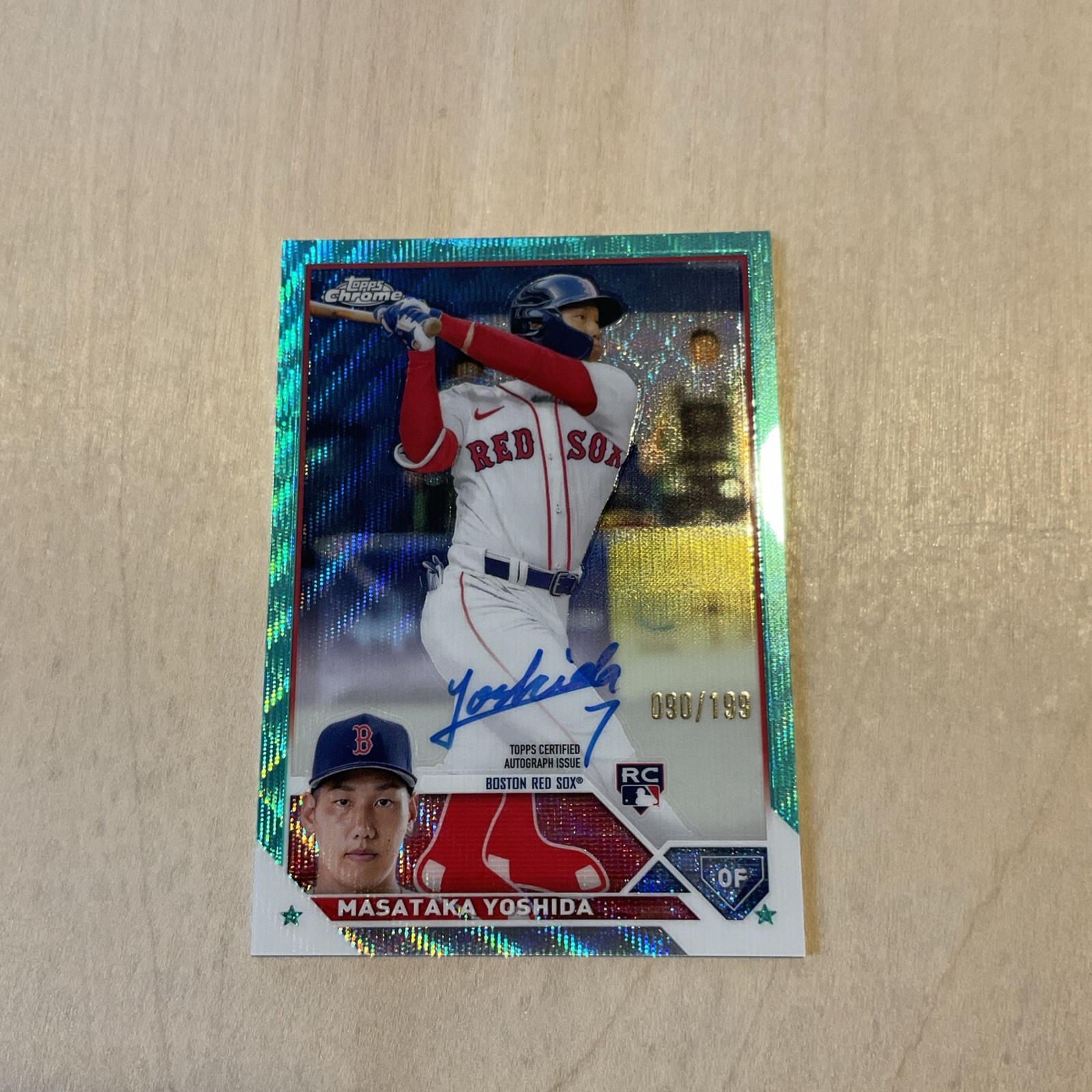 2023 Topps Chrome - Rookie Auto Masataka Yoshida #RA-MY Aqua Wave Refractor /199