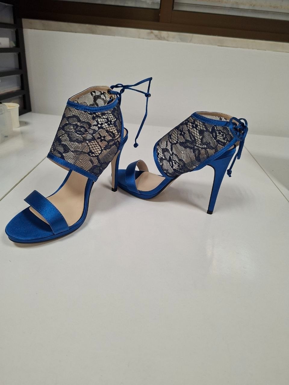 CARAYOYA BLUE women's sandals lace up high heels