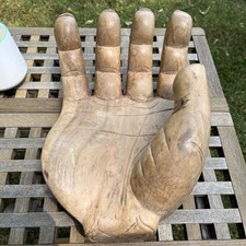 Hand carved large wooden hand 
