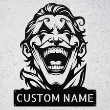 Personalized Joker Metal Sign Man Cave Decor Funny Gift Clown Face Plaque Art