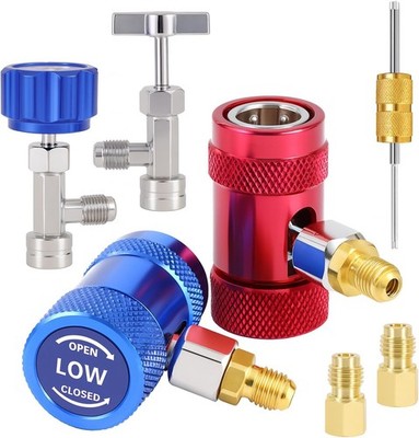 R1234YF&1234YF AC Adapter Kit,Quick Coupler Valve Tool for Auto Air Conditioning