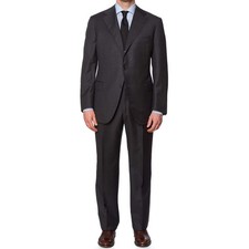 SARTORIA PARTENOPEA for VANNUCCI Gray Wool Super 150's Handmade Suit US 46 NEW E