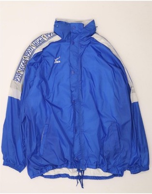LEGEA Mens Graphic Rain Jacket UK 42 XL Blue Colourblock Nylon AE17