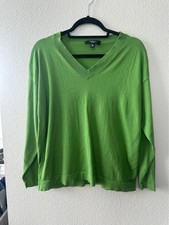 Super Soft Max Mara Apple Green V-Neck Sweate...