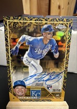 2023 Topps Gilded Collection - Gold Etch Autographs Drew Waters #CGA-DW Blue /50