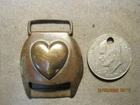 Civil War Brass Cavalry Horse Harness Heart Belt Buckle Loop