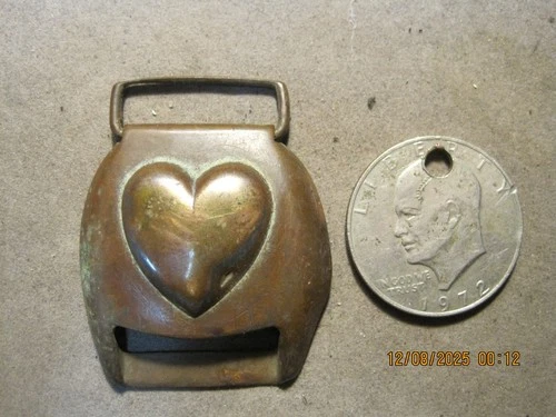 Civil War Brass Cavalry Horse Harness Heart Belt Buckle Loop