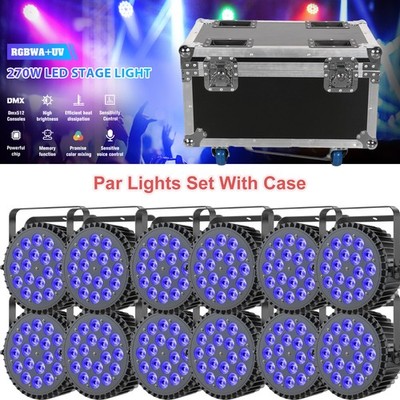 270W Par Lights RGBWA+UV 18LEDs Stage Light DMX Lighting 6 in 1 LED DJ Live Show