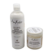 Shea Moisture Daily Hydration Body Lotion 13oz  Creme Sugar Scrub 8oz Coconut