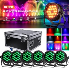 6 Packs Waterproof LED Par Light 18x15W RGBWA UV Outdoor Stage Lights DJ Party