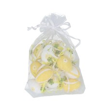 Bag of 12 Easter Egg Decoration Hanging Yellow and White Egg Bauble Spring Decor