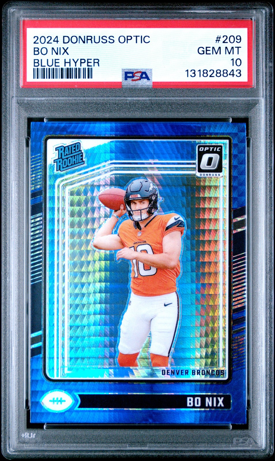 2024 PANINI DONRUSS OPTIC BLUE HYPER #209 BO NIX PSA 10