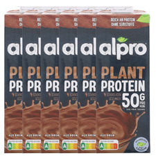 6x Alpro Proteindrink Soja je 1 Liter mit Schokogeschmack 50g Eiweis pro L Vegan