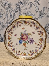 Antique Schumann Bavaria Dresden Art Reticulated 9.5" Dinner Plate