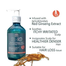 KP SHRD Red Ginseng Shampoo 200ml Anti Hair Loss & Thinning Strengthening Herbal