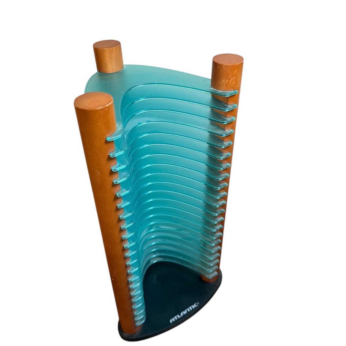 Green Blue Wood 20 CD Tower Rack Holder Organizer Future Post