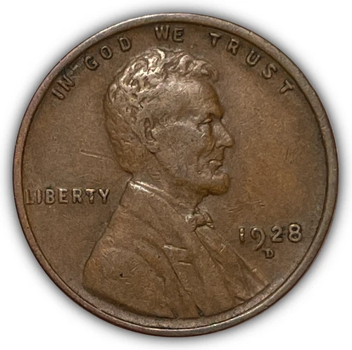 1928-D Lincoln Wheat Cent Extremely Fine XF Coin #24281