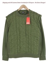 DIESEL S-Holty uomo L kaki girocollo imbottito trapuntato prezzo consigliato 225 € -