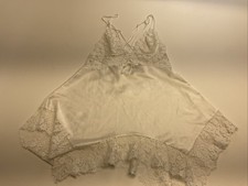 VICTORIAS SECRET Satin White Mini Bridal Slip Dress Lace Coquette Size Small