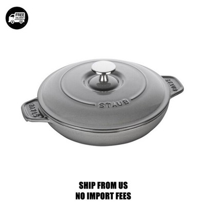Staub Cast Iron8-inch, Round, Covered Baking Dish With Lid, Graphite Grey