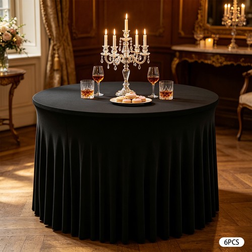 6PCS Round Tablecloth Round Table Cloths Table Skirt for Wedding Birthday SALE