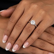 Platinum Solitaire Engagement Ring Classic 1.97 CT Round Lab-Grown Diamond F VS1