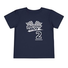 Birthday Boy 2 Toddler Tee | Racing Flags, Number 2