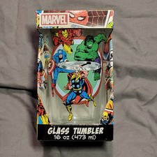 Ceramic Gifts Marvel AVENGERS Glass Tumbler 16oz Collectible Drinkware New