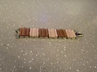 Vintage 1950’s CORO Wide Bracelet Gold Tone Lucite Panel Link Costume Jewelry