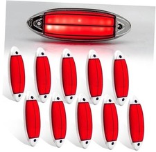 LED Side Marker Lights,10x 3inch 12-24V Clearance Lights, Truck Side Front Red