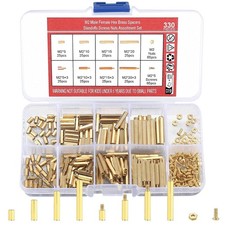 330 Pcs Brass M2 Hex Spacer Standoffs, Screws Nuts Assortment Kit, PCB Circuit B
