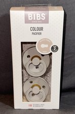 Juego de 2 chupetes BIBS color talla 2, 6 meses+, caucho natural redondo, color arena