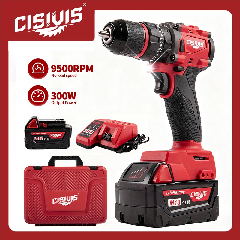 Cordless Brushless 3/8-inch Drill Driver For Milwaukee M18 18V Battery
