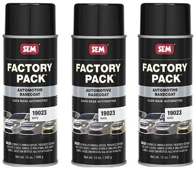 SEM 19023 Factory Pack White Automotive Basecoat 12 oz (3 Pack)