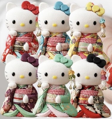 Sanrio Hello Kitty Premium Maiko winkende Katze Kakinuma Puppe 6 Komplettset r#