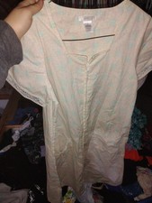 pink k small women's sleep gown vintage pattern beige cotton blend