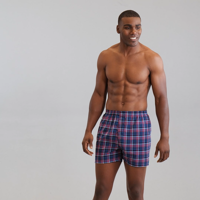 12 Plaid and Stripe Medium M 32-34 Inch Boxers Fruit Of The Loom M