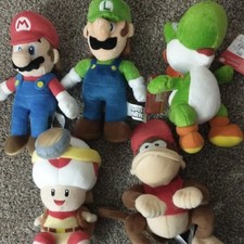 Nintendo Super Mario Plush Doll Lot Mario Luigi Yoshi Toad Diddy Kong