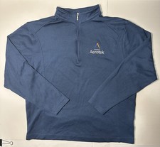 Nike Quarter Zip Sweater Pullover Men's Large L Blue Aerotek Logo Performance