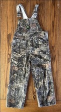 John Deere Mossy Oak Camouflage Camo Youth Kids Overalls Bibs Size 7 Unisex